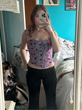 90’s Two Tone Prom Dress Corset Top